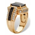 thumbnail image 2 of PalmBeach Jewelry 5.81 TCW Emerald-Cut Black Cubic Zirconia Ring in 14k Yellow Gold-plated Sterling Silver, 2 of 6