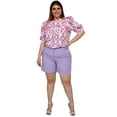 thumbnail image 4 of Short de lino Roman Fashion talla extra dama, 0136 (Lila) Roman Fashion  SH-ELY-0136-LILA-ALL, 4 of 4