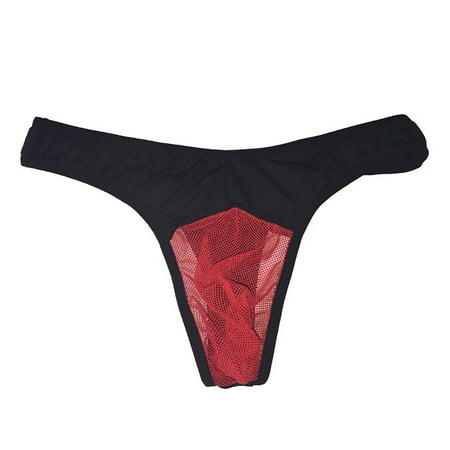 

Uorcsa Midnight Low Waist Thong Breathable Men s Underwear Hollow Out Underpants Black