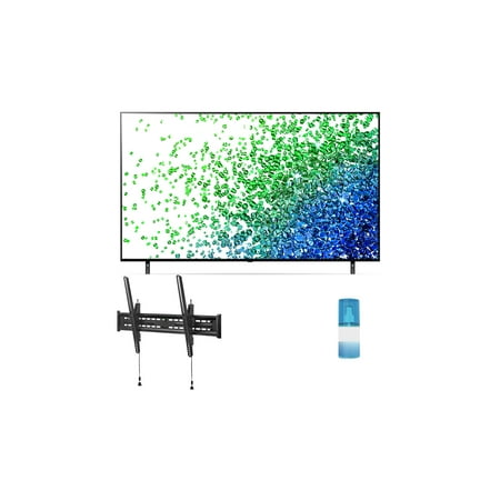 LG 65NANO80UPA 65" NanoCell 4K NANO80 Series Smart Ultra HD TV with a Walts TV Large/Extra Large Tilt Mount for 43"-90" Compatible TV's and Walts HDTV Screen Cleaner Kit (2021)