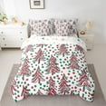thumbnail image 2 of Feelyou Cartoon Christmas Tree Bedding Comforter Set 7pcs, Green Red Dots King Bedding Sets, Happy Holiday Reversible Bed Sheets, Breathable Home Decor, 2 of 7