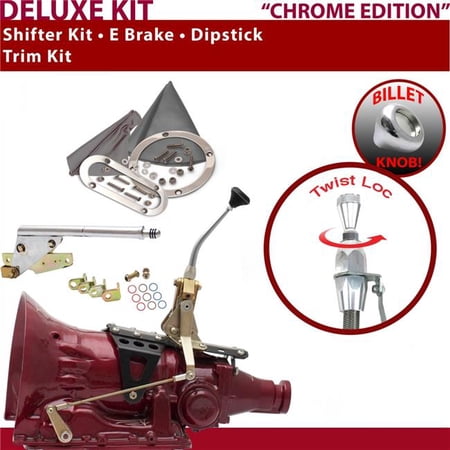 American Shifter 727 Shifter Kit Chrome 8 in. E Brake Trim Kit Dipstick for ECB27