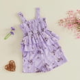 thumbnail image 7 of Xyant Toddler Baby Girl Clothes Knit Floral Fly Sleeve Tops Shorts Cute Summer Spring Outfits Infant Baby Girl Clothing Set (Light Purple,18-24 Months), 7 of 7