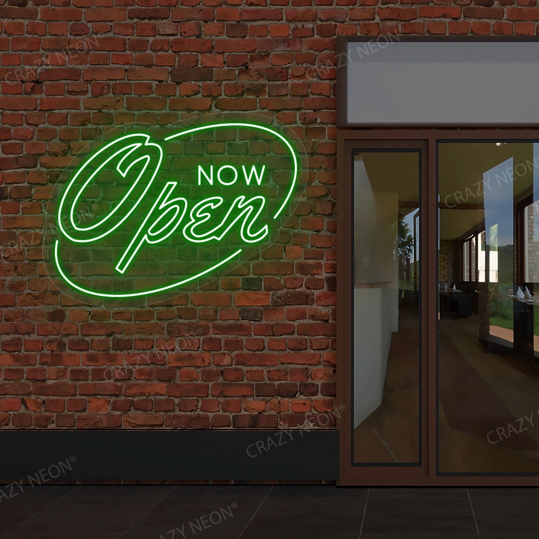 Now Open Neon Sign (Yellow, 34"(W)x25"(H))