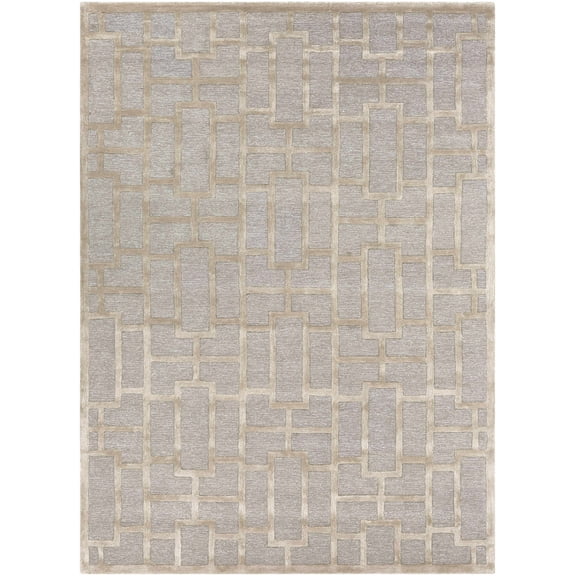 BoutiqueRugs Wadesboro Contemporary Area Rug - Light Gray, Beige - 7'6" x 9'6"