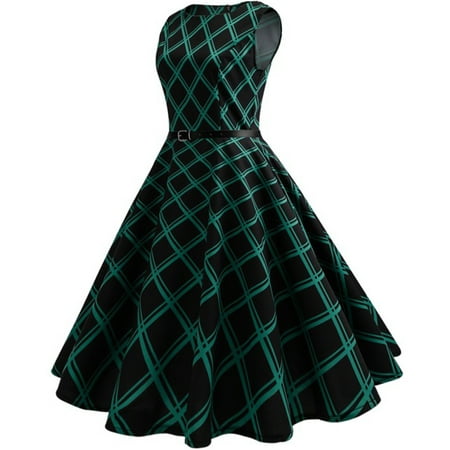 Collect Waist To Show Thin Big Plaid Dress (Best Dress Style For Tall And Thin)
