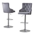 thumbnail image 1 of Tabourets de Bar Réglables avec Velours Gris Foncé et Sièges Capitonnés (Ensemble de 2), 1 of 2
