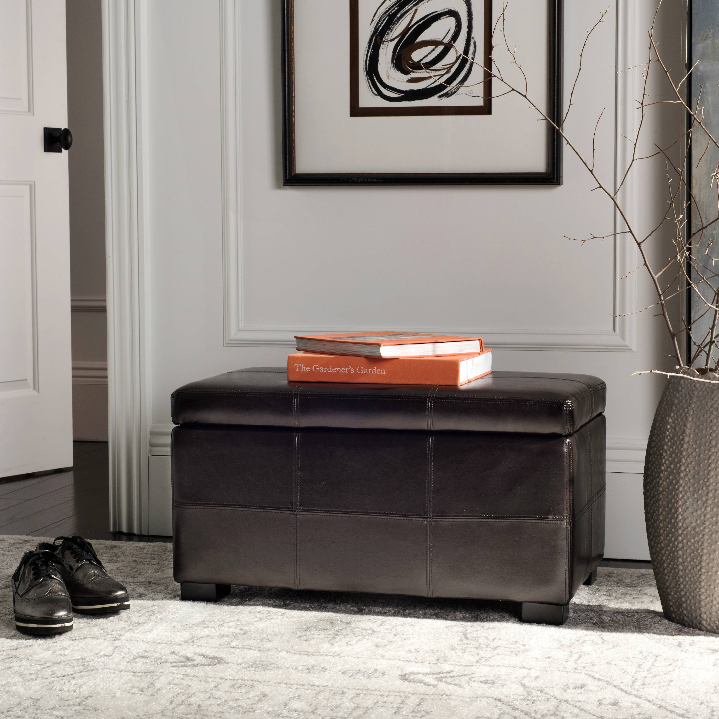 Safavieh Madison Small Rustic Solid Upholstered Storage Bench