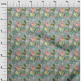 thumbnail image 3 of oneOone Polyester Spandex Dusty Teal Green Fabric Floral Craft Projects Decor Fabric Printed By The Yard 56 Inch Wide-32, 3 of 4