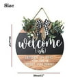 thumbnail image 2 of Welcome Door Sign - Round Welcome Sign for Front Door, Welcome Wreath Sign Hanging Farmhouse Door Sign for Front Door Porch Decor with Eucalyptus Buffalo Bow Beads for Home Decoration, 2 of 7