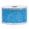thumbnail image 3 of JAM Wire Edged Ribbon, 2 In x 3 Yards, 1/Pack, Blue Wave Glitter, 3 of 4