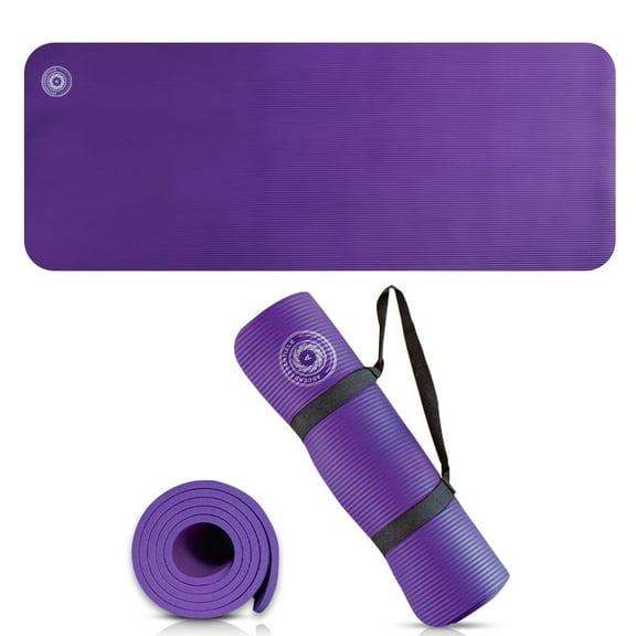 Yoga Mat 10 mm Thickness with Carry Strap | Lightweight and Non slip Yoga Mat