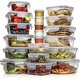 thumbnail image 1 of Contenedores de almacenamiento de alimentos Razab, juego de 35 piezas de vidrio con tapas, 1 of 8