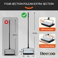 thumbnail image 5 of Reecoo Carpet Sweeper Manual for Floor Sweep with Dual Dustbin, Large Capacity 600ml, Non Electric, Gray, 5 of 7