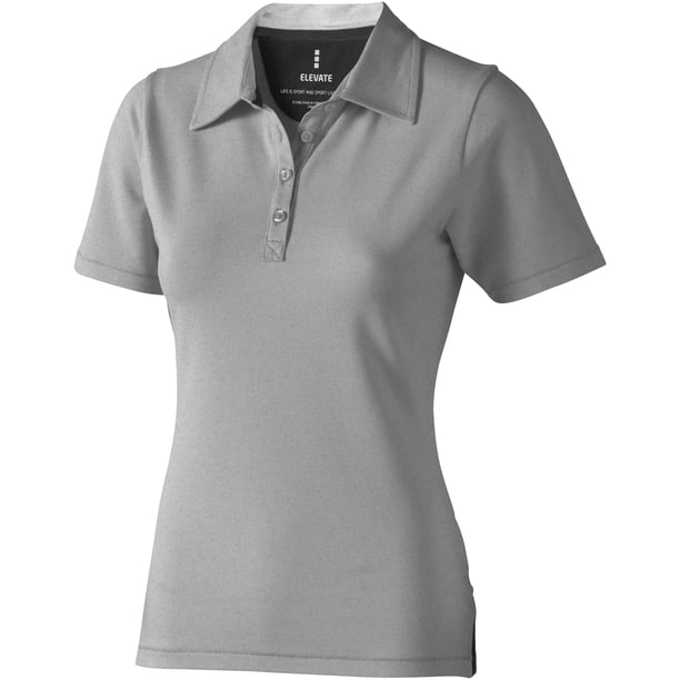 Elevate - Polo modelo Markham de manga corta para mujer (Gris jaspeado)