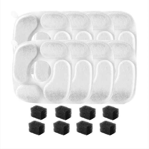 Cat Water Fountain Filter Pre-Filter Sponges for 95oz/2.8L Pet Fountain Automatic Pet Water Fountain Filters 8pcs 8pcs,8 x Cat Water Fountain Filters 8 x Sponges Foam Filters
