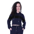 thumbnail image 1 of Moomaya Color Block Crop Hoodie Drawstring Pullover Casual Sports Jacket For Women-14, 1 of 7
