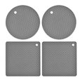 thumbnail image 5 of Paquete de 4 alfombrillas de silicona antideslizantes flexibles de primera calidad, cuadradas y circulares, resistentes al calor, bandeja para macetas Macarena Tapetes de silicona para salvamanteles, 5 of 5