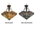thumbnail image 3 of RADIANCE Goods Tiffany-Style 3 Light Mission Inverted Ceiling Pendant Fixture 24" Shade, 3 of 5