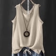 thumbnail image 4 of Blusas sin Mangas para Mujer, Camisetas Casuales Holgadas con Cuello Redondo sin Mangas para Mujer, Suaves, Ligeras, de Color Sólido, Blusas de Verano con Abertura Lateral, 4 of 6