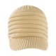 thumbnail image 3 of Gorro de punto para niños pequeños con lengüeta plana, color sólido, gorro de punto para la cabeza del bebé (caqui), 3 of 3