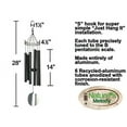thumbnail image 2 of Nature’s Melody Aureole Tunes Wind Chimes – Outdoor Windchime with 6 Tubes Tuned to B Pentatonic Scale, 100% Rustproof Aluminum, Powder Finish & S Hook Hanger for Sympathy, Memorial Gift or Zen Ga, 2 of 2
