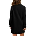 thumbnail image 6 of Baqcunre Women's Clothing, Womens Long Sleeve Lapel Collared V Neck Sweatshirt Dress Loose Fit Solid Color Mini Dresses Fall 2024 Valentines Day Gifts, 1Pc Sweatshirt Black XL, 6 of 6
