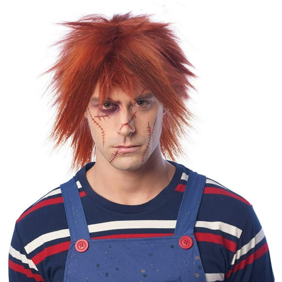 Disfraz de peluca Culture Evil Doll Chucky para hombre, color rojo