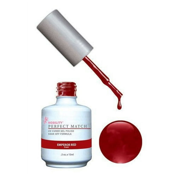 LECHAT -Perfect Match Pair of Soak off Gel   Matching Nail Polish - PMS03 Emperor Red