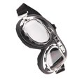 thumbnail image 2 of Military WWII RAF Pilot Style Motorcycle Biker Moto Bike Biker Motocross ATV Scooter Cruisers Chopper Helmet Sun UV Goggles (Transparent Color), 2 of 2