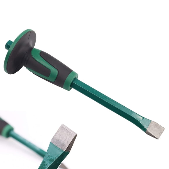 Mason Biseaut avec Protège-Mains, 12 Pouces (30 cm) Pierre de Mortier en Béton pour Démolition Sculpture Écaillage Casse Tracas