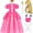 Pink, variant on G*irls Halloween Princess Dress with Accessories, Blue Princess Dress with Wig Wand Crown Earrings and Star Earrings