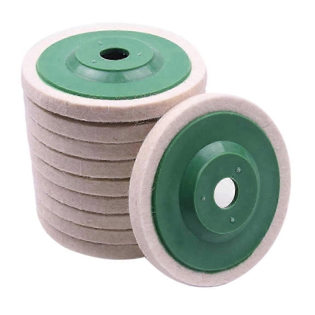 10Pcs 100Mm 4 Inch Wool Buffing Round Polishing Wheels Pads Polisher Wheels for Copper Iron&Aluminu