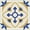 Blue/Gold, variant on Mi Alma Floral Blue Brown Tile Stickers - Removable Vinyl 4x4, 24 pcs
