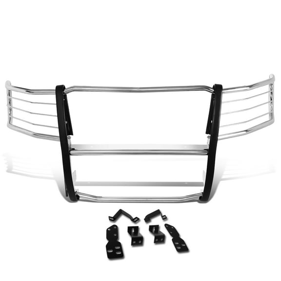 DNA Motoring GRILL-G-074-SS For 2007 to 2013 Chevy Silverado 1500 Stainless Steel Front Bumper HeadLight Grille Brush Guard 08 09 10 11 12