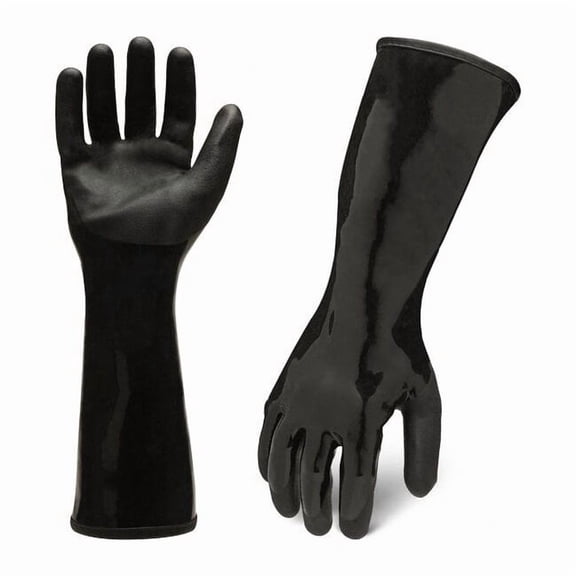 Ironclad Performance Wear Chemical Work Glove,Black,L/9,Sandy,PR CHNP5-04-L