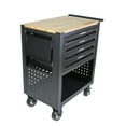 thumbnail image 5 of Multifunctional Tool Cart with 4 Wheels and 4 Drawers, Rolling Tool Chest Trolley with Adjustable Shelf, 5 of 7