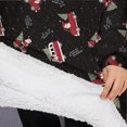 thumbnail image 3 of Oversized Wearable Blanket Hoodie,Black Christmas Car and Santa Pattern Sherpa Blanket Hoodie with Super Pockets,Super Warm Fuzzy Pullover for Women & Men, 3 of 6