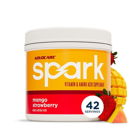 AdvoCare Spark Energy Drink Mix – Vitamin & Amino Acid Powder Supplement, Mango Strawberry Flavor, 10.5 oz