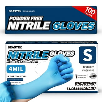FifthPulse, Disposable Nitrile Gloves, L, Hot Pink Fuchsia 100ct