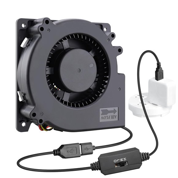 shiyou-USB Cooling Fan,Inflatable Fan,120mm x 32mm DC 5V USB Brushless Blower Fan, Centrifugal Blower, for Receiver AV Cabinet DVR Xbox Cooling