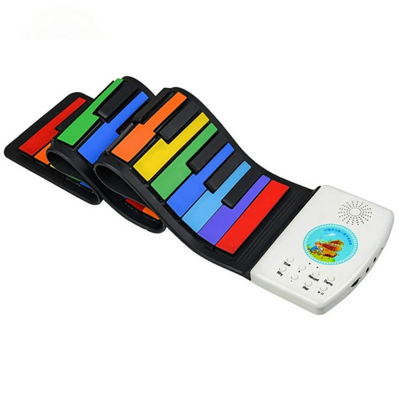 axGear Keyboard Piano Rainbow Piano Keyboard Roll Up Piano 49 Keys Flexible