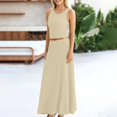 thumbnail image 4 of 2 Piece Skirt Set for Women Sleeveless/Short Sleeve Top with Flowy Maxi Skirts Elegant 2pc Dress Sets, 4 of 7