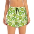 thumbnail image 2 of Vsdgher Kiwi Lemon Print Women's Running Double Layer Shorts High Waisted with Pockets Elastic Yoga Workout Athletic Gym Sports, 2 of 8