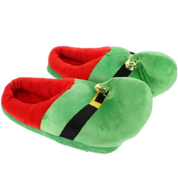 IBASETOY 1 Pair Funny Christmas Slippers Plush Mute Indoor Footwear for Adults Autumn
