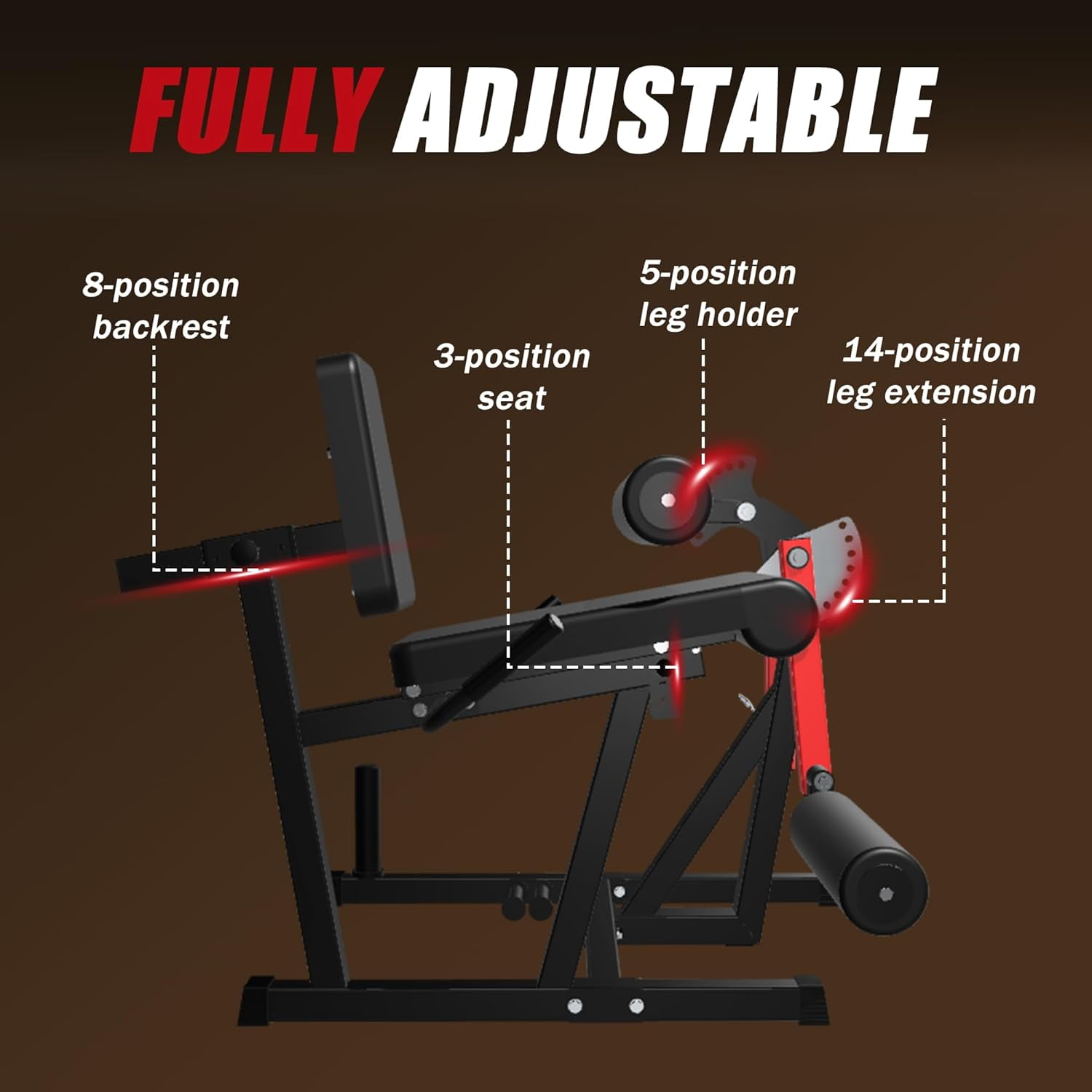 Ataucjin Leg Extension & Curl Machine, Adjustable Lower Body Home Gym Equipment for Thigh Workouts, 700Lbs Capacity Heavy Duty Leg Exercise Bench (Fits Standard 1" & 2" Weight Plates)