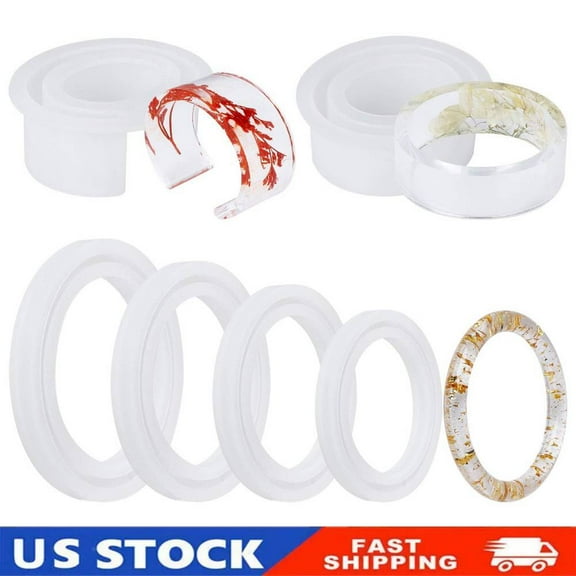 6PCS Large Bracelet Resin Molds, Round C Font Silicone Jewelry Mold, DIY Crafts