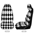 thumbnail image 3 of Black And White Harlequin Pattern Car Seat Cover Set Auto Front Bucket Cushion Protect Accessories 2 Piece, 3 of 6