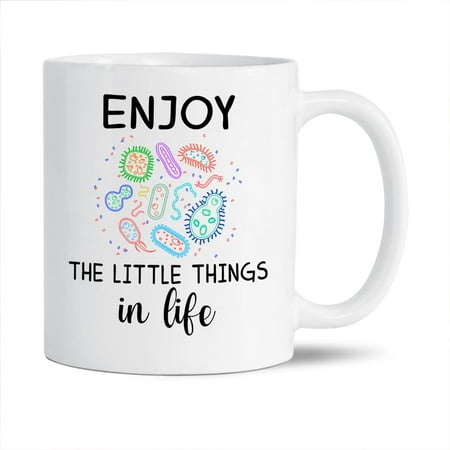 

Enjoy The Little Things In Life Ceramic Mug Biologist Student Graduation Cups Lab Week Mug Lad Tech Gifts Ceramic Mug For Scientist Lovers Microbe Mugs Microbiologist Tea Mug 11oz