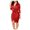 Red, variant on Winter Fall Dresses for Women Long Sleeve Fashion V-neck Solid Color Lace-up Casual Dress